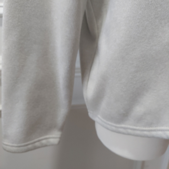 Mens beige fleece mock neck long sleeve shirt - Picture 4 of 6